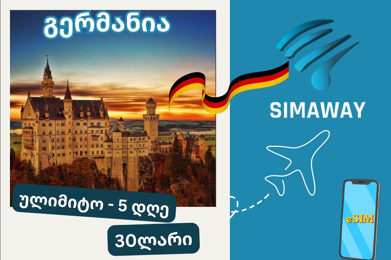 ნოიშვანშტაინის სასახლე, eSIM, ფასები